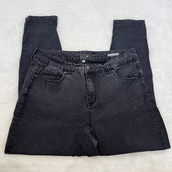 MELISSA MCCARTHY SEVEN7 Black High Waisted Studded Skinny Jeans Size 20W - Picture 2 of 12